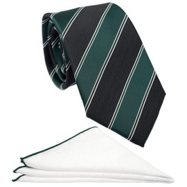 BELLUNO Extra Long Tie and Pocket Square Set for Big and Tall Men, 70 inch XXL Long Necktie