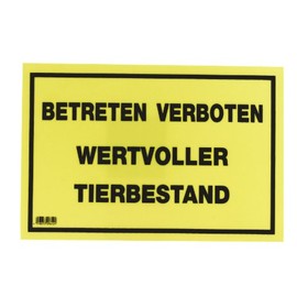 Kerbl Warning Sign 20 x 30 cm, Betreten verboten - Wertv. Tierbestand