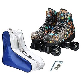 Unisex Indoor and Outdoor Roller Skates Classic High-top for Adult Skating Four-Wheel Roller Skates