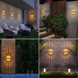 LYHOPE Solar Fence Lights Outdoor, IP65 Waterproof Solar Light for Outside, 6 Pack Deck Light for Backyard Railing Patio Deck Fence Stair Railing Wall Outdoor Decorations(Warm White)