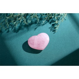 AWARDSEN 45mm Large Rose Quartz Heart Crystals Gemstones Gifts for Women, Reiki Healing Stones Worry Stone for Valentine's Day, Birthdays, Anniversary, Mother's Day and Thanksgiving Day