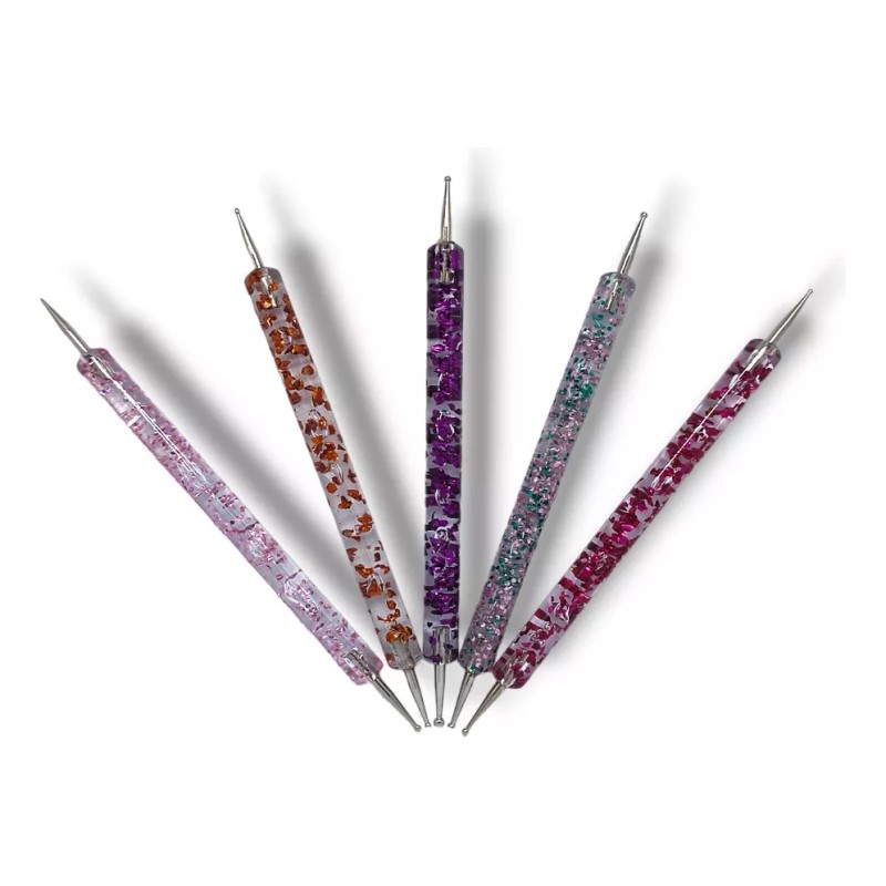 Xiaoya 5 Punteros Glitter Dobles Para Manicura Y Decoración De