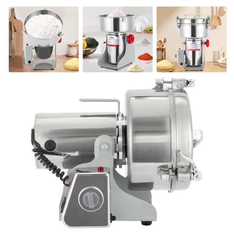 CUBELLIN Electric Grain Grinder Stainless Steel Spice Grinder Commercial Grain