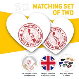 2 x Heart Stickers 15 cm - Republic of The Philippines Travel Map Fun Decals for Laptops,Tablets,Luggage,Scrap Booking,Fridges, #4730