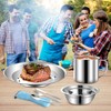 Outdoor Camping Cutlery Set Stainless Steel Tableware for 1-2 Person