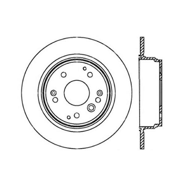 StopTech 128.40061R Sport Cross Drilled Brake Rotor (Rear Right), 1