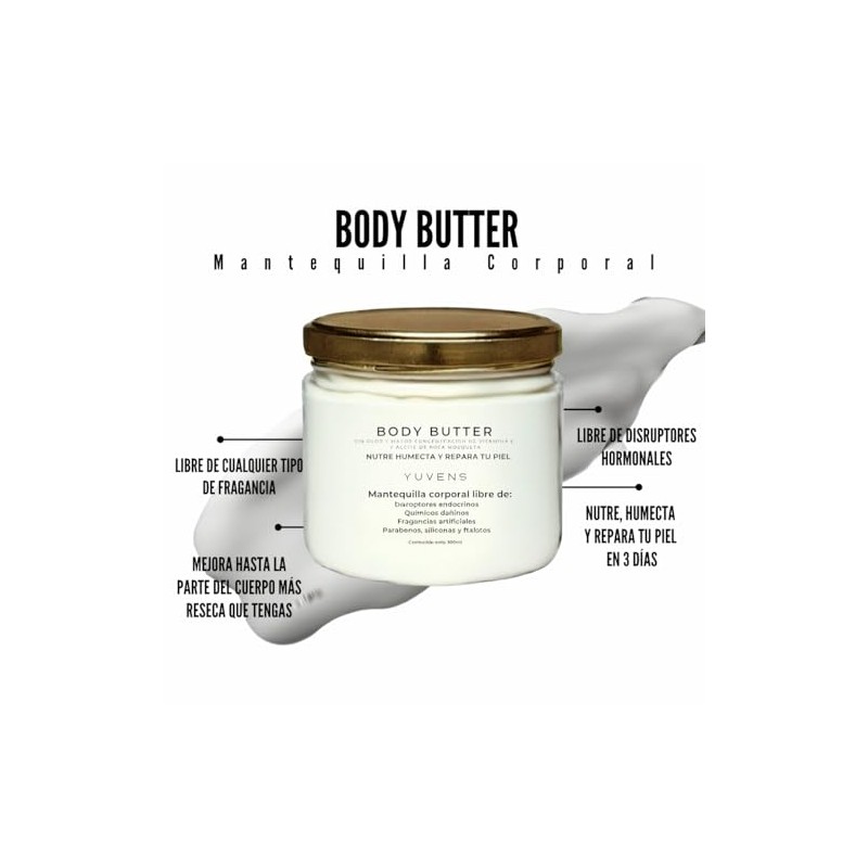 Mantequilla Corporal Ultra Humectante Sin Aroma Body Butter Natural con