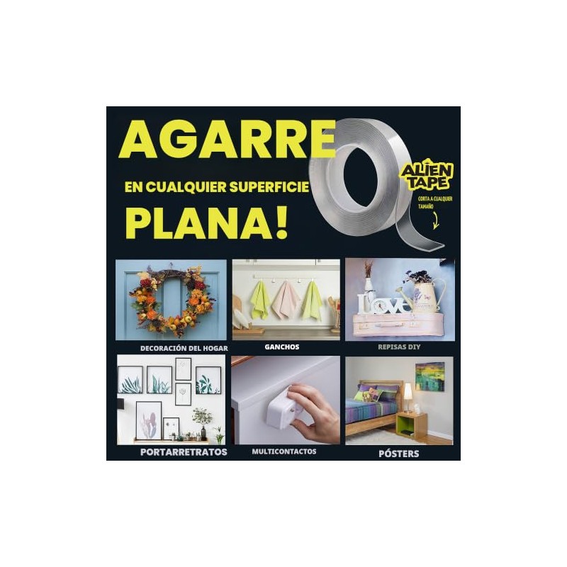 ALIEN TAPE Cinta de doble cara resistente, nanocinta, cinta de