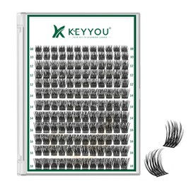 Lash Clusters 144pcs eyelash clusters D Curl 8-18MIX Individual Lashes KEYYOU Air Touch Cluster Lashes Super Lightweight Soft Wispy Comfortable Easy DIY at Home(Air03-D-8-18MIX)