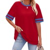 WIHOLL Short Sleeve Shirts for Women Oversized Tops Crew Neck