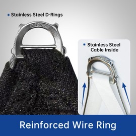 Shadewiz 14' x 20' Black Sun Shade Sail – Heavy-Duty Reinforced Rectangle Canopy, UV-Blocking 260 GSM Fabric, Built for Strength, Style & Longevity