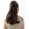 VINGTAINE H-955-BE- Tortoise Shell Style Domed Hair Claw Hair Clip