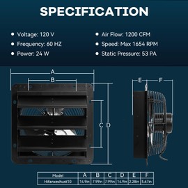 liguanow 12 Inch Shutter Exhaust Fan with Remote Control, 1200 CFM High Airflow Ventilation Fan, 8 Speed Adjustable, Plug & Play Wall Mounted Exhaust Fan for Garage, Workshop, Attic, Greenhouse & Shed