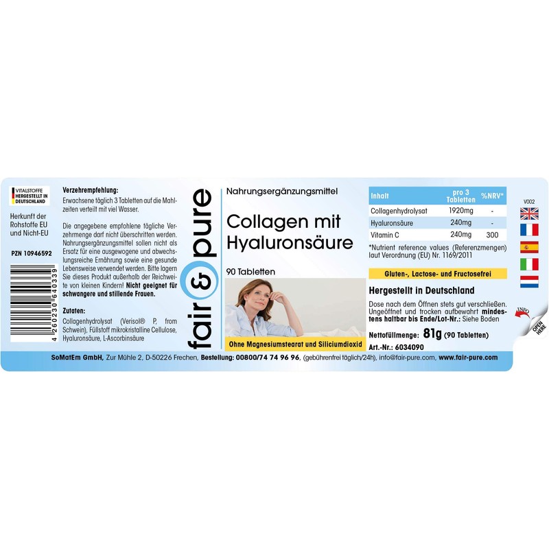 Fair & Pure® - Collagen Tabletten 640mg mit Hyaluronsäure 80mg
