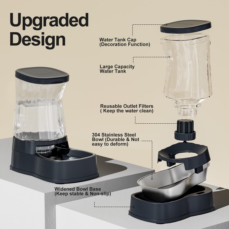 Gardner Pet Automatic Dog Water Dispenser Gravity Stainless Steel Water