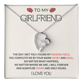 To My Girlfriend Necklace From Husband With Heartfelt Message, To My Soulmate Necklace For Women, Necklace For Wife From Husband, Soulmate Gifts For Her (LED Luxury Box, 14k White Gold)