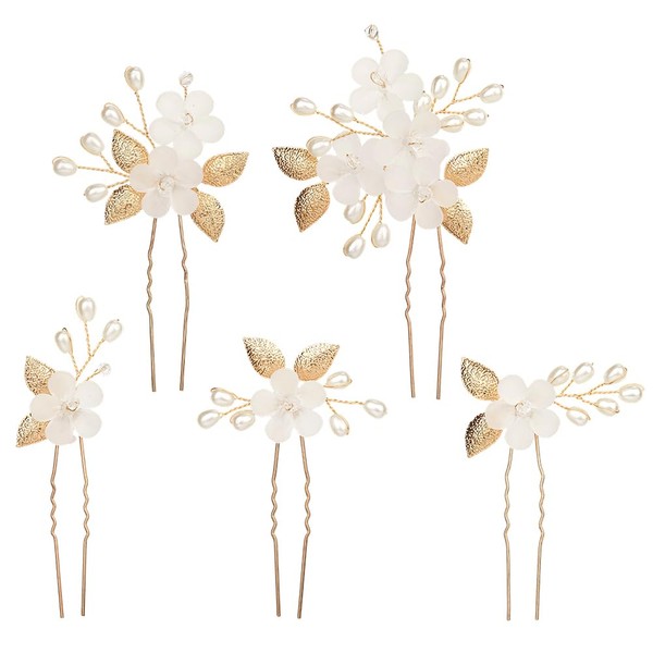 CABODYALS Pack of 5 Hair Pins with Acrylic Flowers and