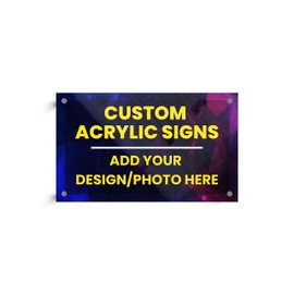 Premium Acrylic Custom Signs with Stand-Offs Elegant Home Decor & Unforgettable Business Gifts Business Sign Personalise Acrylic picture - (8x10)