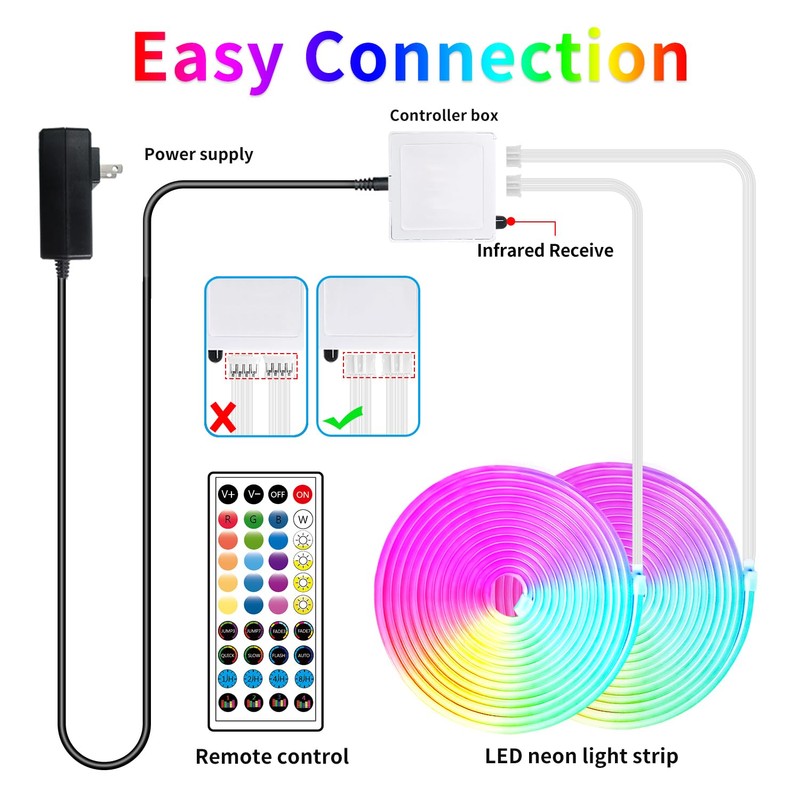 100FT RGB LED neon Rope Lights LED neon Lights with