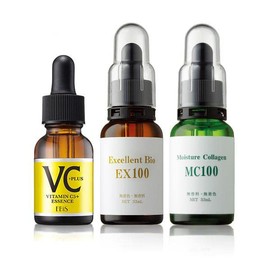 Ebisu Cosmetics (EBiS) 3-piece undiluted solution set (Collagen, 1.3 fl oz (33 ml), Placenta 1.3 fl oz (33 ml), Vitamin C5 + PLUS 0.8 fl oz (20 ml), undiluted cosmetics, Made in Japan