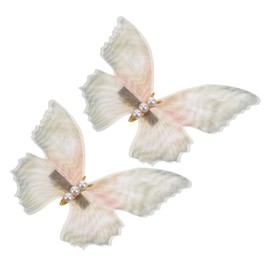 Healvian 2pcs Butterfly Hair Clips Pearl and Alloy Fairy Hair Accessories Alligator Clips
