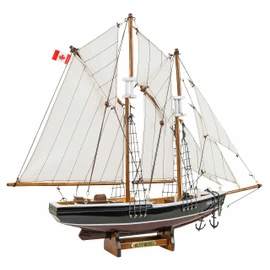 SAILINGSTORY Wooden Sailboat Model Ship Bluenose 1/110 Scale Replica Schooner Sailboat Decor Small