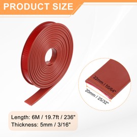 HARFINGTON U-Shape Edge Banding 25/32" x 19.7ft (20mm x 6M) Self Adhesive TPE Flexible Veneer Tape Soft Edge Strip Protector for Furniture Cabinet Table Protection Repair, Brown