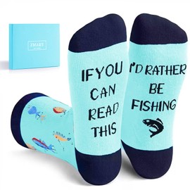 Zmart Funny Fly Fishing Gifts For Fisherman Men - Fishing Gifts Who Have Everything, Id Rater Be Fishing Socks Unique Fishing Socks Men