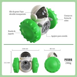 KINGO Juguetes para Perros,Juguete Interactivo,Dispensador Lento de Comida para Perros,Juguetes interactivos y estimulantes para Perros Que estimulan la Mente y dispersan golosinas(Verde)
