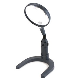 Carson MagniLamp LED Lighted 2x Hand Held or Hands Free Hobby Magnifier with Flexible Gooseneck to use for Reading, Crafts, Soldering, Model Building, Jewelry, Inspection of Coins, Stamps and other Tasks and Hobbies For a Work Bench or Desk Top (GN-55)