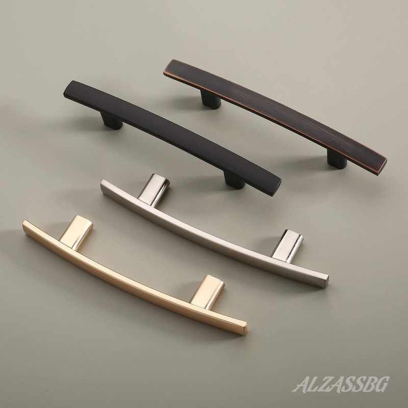 Alzassbg 10 Pack Matt Black Cabinet Pulls, 3 Inch(76mm) Hole