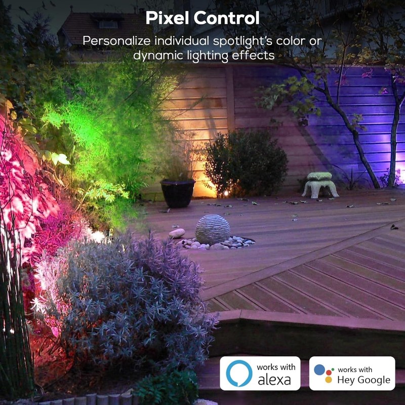 ZYAN 8 Pack 36W Smart Landscape Lights, RGBW Color Changing