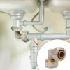 2 x Screw Fitting with DVGW Bend 20 x 2.0