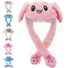 CICITOYWO Funny Plush Bunny Hat Ear Moving Jumping Rabbit Animal Flap Cap Unisex for Children Party Christmas Birthday Gift
