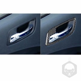 CCUUNN for Dodge Charger 2011-2014 Black 4 pcs Carbon Fiber Car Inner Door Handle Decoration Frame Trim Sticker Car Interior Accessories (Black A)