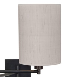 Franklin Iron Works Modern Swing Arm Wall Lamp with Cord Espresso Bronze Plug-in Light Fixture Dimmable Ivory Linen Cylinder Shade for Bedroom Bedside House Reading Living Room Home Hallway Dining