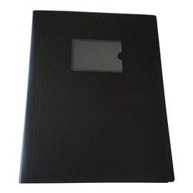 Janrax A4 Flexible Cover Display Book - Presentation Folder (Black, 20 Pockets)