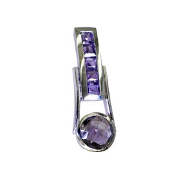 RIYO Gemstones Women Amethyst Silver Jewellery Engraving Cameo Pendant Purple N½, Gemstone, Amethyst
