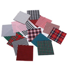 20 Pieces 25 x 25 cm Tartan Check Fabric Polyviscose Woven Fabric for DIY Crafts Sewing
