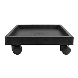 DOITOOL Square Plant Caddy Wheel Plant Pot Tray Removable Planter Trolley Casters Rolling Tray Coaster Garden Moving Plant Pot Saucer (Black)