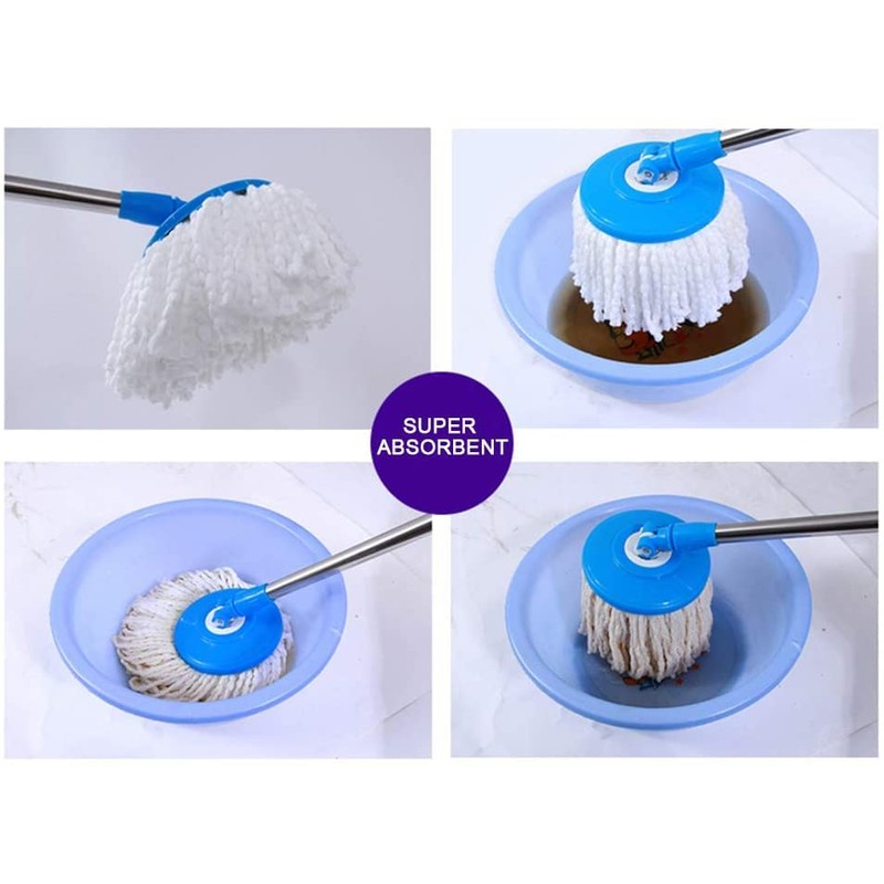 3 Pack Spin Mop Replacement Head 360° Microfiber Mops Refills