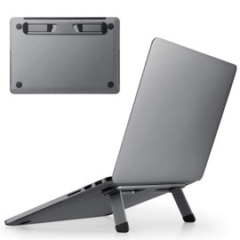 Elecom PCA-LTSFAGY Laptop Stand, Foldable, Mountable, Lightweight, Compact, Compatible with 13.3-15.6 Inch Laptops, Aluminum, Folded Size (W x D x H): 9.4 x 1.4 x 1.9 inches (240 x 35 x 4.8 mm), Load