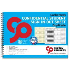 NCR Confidential Student Sign in/Sign Out Duplicate Wiro Book A4 50 Sets