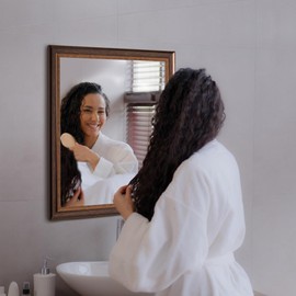 Head West Bronze Copper Oil Rubbed Framed Rectangle Mirror, Wall Mounted Beveled Accent Decorative Bathroom Mirrors for Over Sink, Bedroom, & Living Room, 26" x 32"