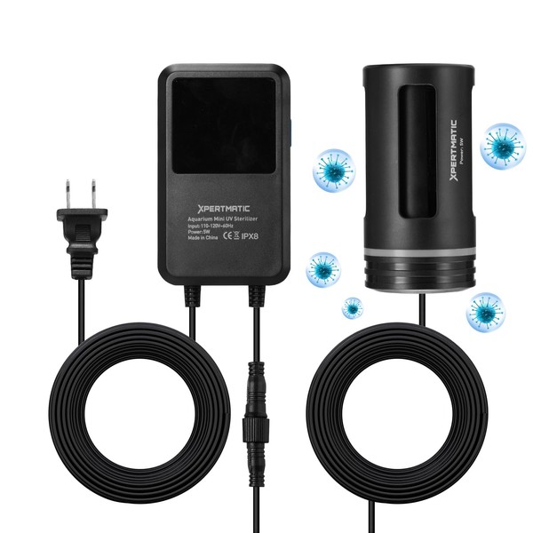 SainSmart XpertMatic Aquarium Sterilizer Light, 5W Mini Submersible Sanitizer with