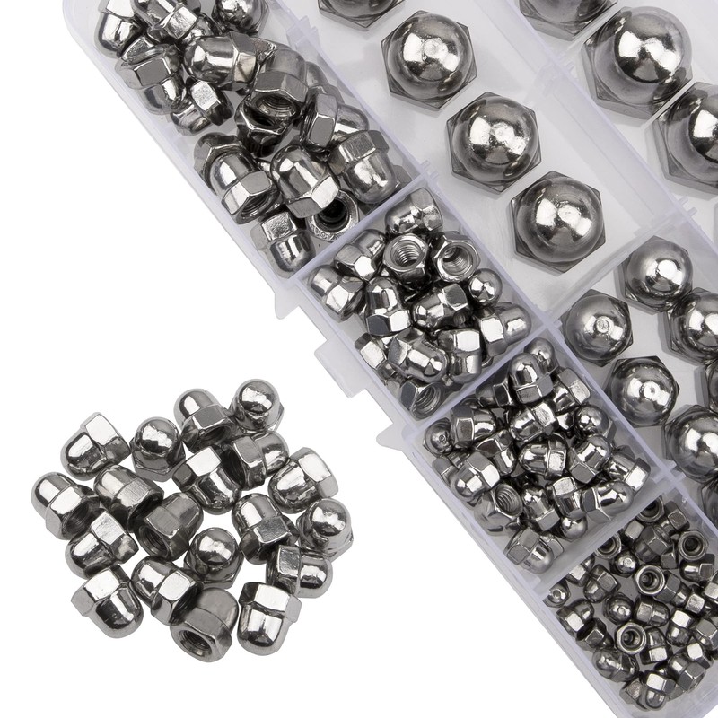 Rrina 143Pcs 304 Stainless Steel Acorn Dome Cap Head Hex