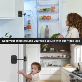 Refrigerator Lock - Upgraded Combination Lock for Kids' Safety, Black