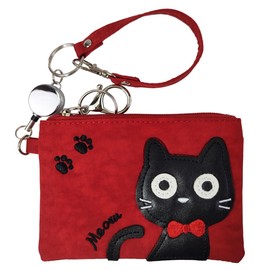 BB Field 2414 Women's Pass Case with Reel Coin Purse, Cute, red