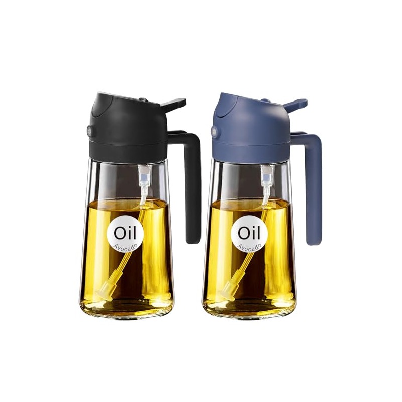 YARRAMATE 2-Pack Glass Olive Oil Sprayer - 16oz Multi-Purpose Dispenser