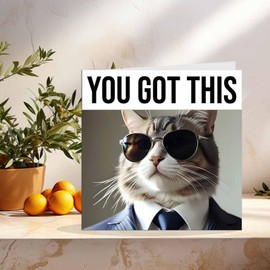 Good Luck Card - You Got This - Cool Cat in Sunglasses